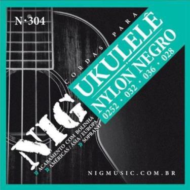Imagem de Encordoamento para Ukulele Nylon Preto N304 c/ Bolinha - NIG
