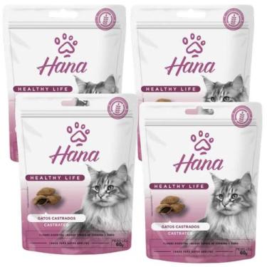 Imagem de Petisco Snack Hana Gato Castrado Adulto 60g kit 4un