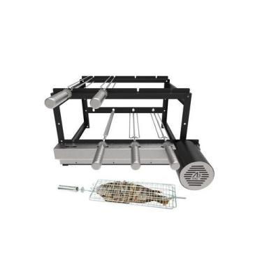 Imagem de A3 Grill Tradicional Black - Motor Giratório para 4 Espetos + Espeto G