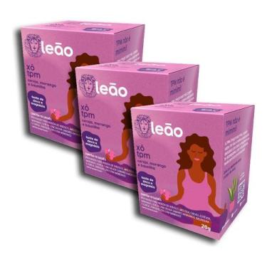 Imagem de Chá Leão Xô Tpm Cereja Morango E Baunilha 10 Sachês Kit 3 - Matte Leão