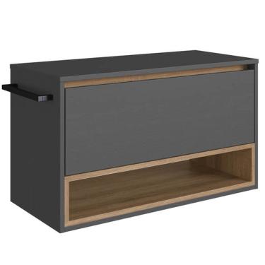 Imagem de Gabinete Para Banheiro 01 Porta Basculante 80cm Mell Grafite PRODDY