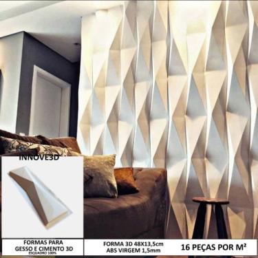 Imagem de Fôrma 3d Gesso Mini Origami 48x13,5cm Abs 1,5mm Molde Para Gesso/cimen
