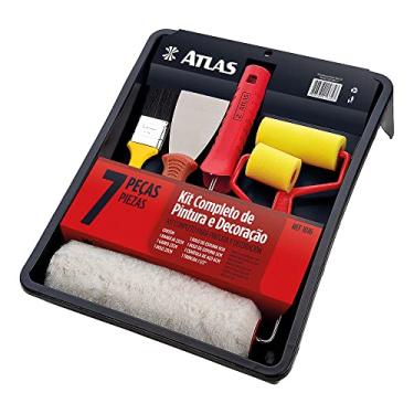 Imagem de Kit para Pintura, Contém - 1 Unidade Bandeja para Pintura, 1 Unidade Trincha, 1 Unidade Espátula, 2 Unidades Rolos de Espuma, 1 Unidade Rolo de Poliéster, Atlas.
