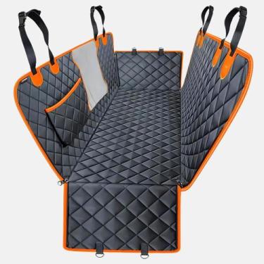 Imagem de Capa Protetora Banco Traseiro Pet Cães Gatos Passagem Cinto - Genérico