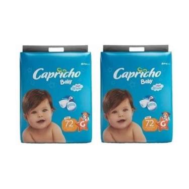 Imagem de Kit com 2pacotes Fralda Infantil Capricho Baby Super Jumbo, G