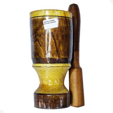 Imagem de Pilao de Madeira Alemao Artesanal 25cm Estilo Copo - Rei Dos Orixás, Ú