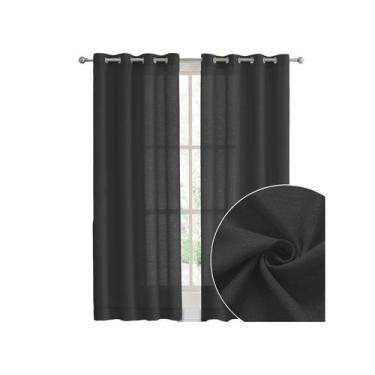 Imagem de Cortina Rústica 3,00m x 2,30m Para Sala Com Varão Madeira Estilo Único