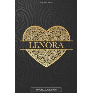 Imagem de Lenora: Lenora Planner, Calendar, Notebook,Journal, Gold Heart Design With The Name Lenora