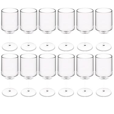 Imagem de 12 Taças para Vinho Água Drinks 250ml Crippa Plástico Resistente Transparente