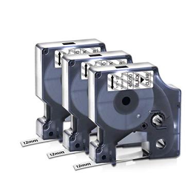 Imagem de BOYEEZON Substituição de fita transparente D1 compatível para DYMO D1 Fita de etiqueta 45010 S0720500 Recargas de etiquetagem transparente de 12 mm para Dymo Labelmanager 160 360D 280 420P 450 Duo, 1