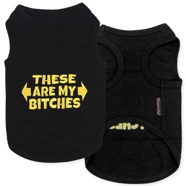 Imagem de Camisetas de roupas para cães e gatos parisienses com segurança, xerife, FBI, Bitches Love Me, Policia, Bitches Rule, These R My Bitches