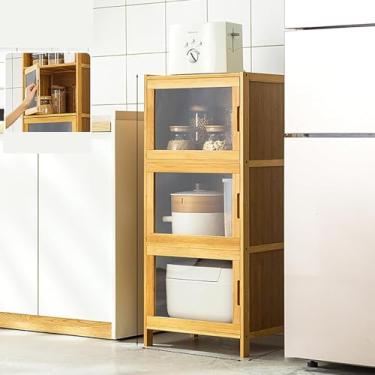 Imagem de Armário de armazenamento de cozinha, armário de despensa, armários independentes, aparador com portas, prateleira de armazenamento de cozinha para temperos, panelas e frigideiras, armário para