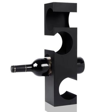 Imagem de NETRCRHOM Rack de vinho, suporte de vinho pequeno moderno e independente para criatividade, suporte de vinho de mesa para cozinha, bar de vinhos, armário interno, decoração de despensa - 4 garrafas