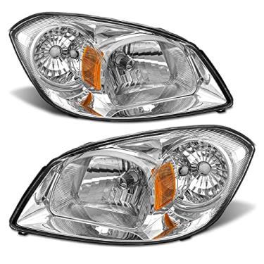 Imagem de ADCARLIGHTS Conjunto de farol de cobalto Chevy 2005 2006 2007 2008 2009 2010 compatível com 07-09 Pontiac G5 / 05-06 Pursuit Clear Lens Chrome Housing Amber Reflector Par de substituição