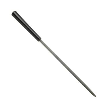 Imagem de Utoolmart Lixa de agulha de aço carbono, mini conjunto de limas de agulha de aço, ferramentas redondas de 3 mm x 140 mm com alça de plástico, para pedra de vidro de metal com lixa fina