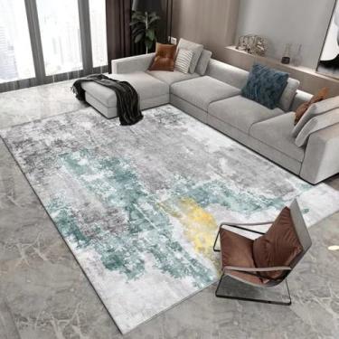 Imagem de Tapete cinza claro verde estilo moderno decoração de sala de estar tapete grande sofá cabeceira área tapetes quarto sala, flanela 1.100 x 160 cm 39,4 x 63 pol.