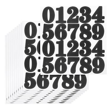 Imagem de PATIKIL 200 peças de números de caixa de correio de 10 folhas, números de caixa de correio pretos de vinil à prova d'água de 2,5 cm para números autoadesivos externos para caixa de correio, números de