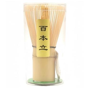Imagem de TURIMON batedor matcha - batedor de bambu para pó matcha, Chasen japonês tradicional orgânico feito à mão, agitador matcha de 100 pinos, escova misturadora para preparação autêntica de chá
