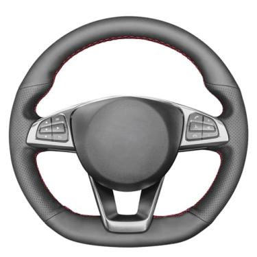 Imagem de MEWANT Capa de volante de couro genuíno para Mercedes Benz C-Class W205/C43 2015-2018/CLA-Class C117/GLA 45 X156/CLS-Class C218/E-Class W213/GLC-Class X253 C253/GLC 43/GLE-Class W166/S-Class