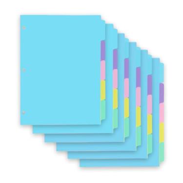 Imagem de LIMANLIRY 5-Tabs 6 Conjunto de Divisores de Fichário com Abas, Índice de Plástico com Etiqueta, Divisores de Abas Coloridas para Fichário de 3 Argolas (Total de 30 Peças)