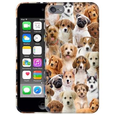 Imagem de Generic Capas SM Capa para iPod Touch 7, Capa para iPod Touch 6, Capa para iPod Touch 5 - Design de colagens de filhotes de cachorro com estampa 3D traseira de telefone capa de plástico rígido para