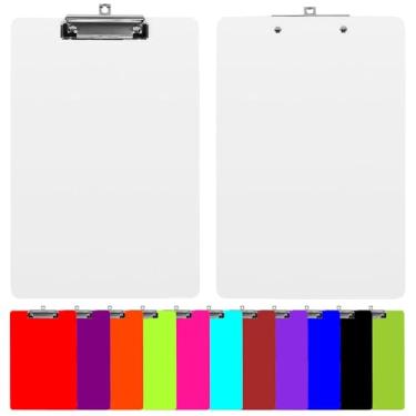 Imagem de GRAXILON As pranchetas personalizadas projetam sua própria foto personalizada com logotipo A4 de acrílico com clipe para 80 a 100 folhas para professores, enfermeiros e escritório, 21,5 x 32 cm, 1