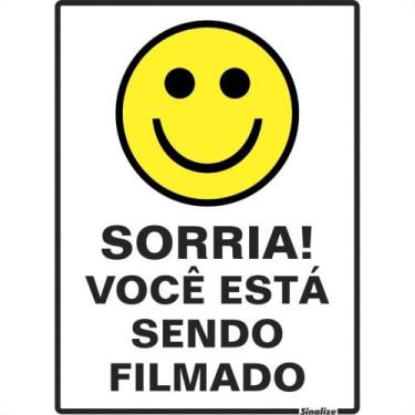 Imagem de Placa Sinalizacao Poliestireno 15X20 ''Sorria Voce Esta Sendo Filmado'