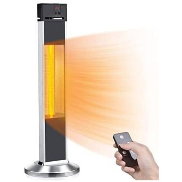 Imagem de Aquecedor Elétrico Interno e Externo para Sala Grande com Desligamento Automático 500, 1000, 1500W, TRUSTECH PD15R, Preto