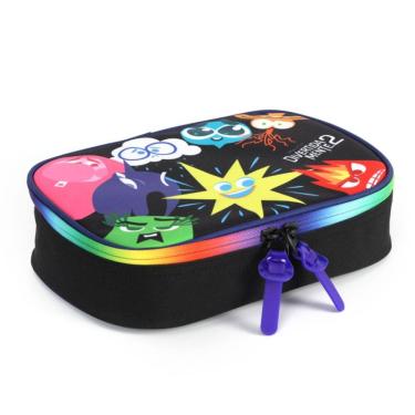 Imagem de Estojo Box Infantil Escolar Com Divisórias Divertidamente Preto