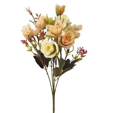 Imagem de Buquê Artificial Misto Rosa e Hortência X5 Decorativo