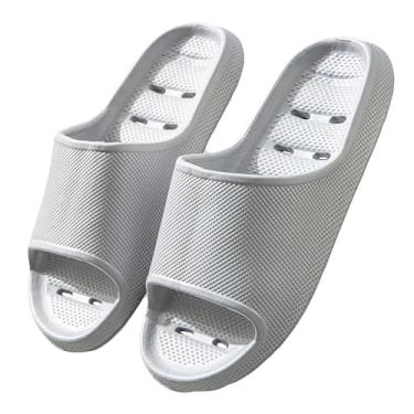Imagem de Legou Pantufas femininas para uso interno, verão, casal, massagem, banheiro, banheira, antiderrapante, resistente ao desgaste, Cinza 2, 40 EU
