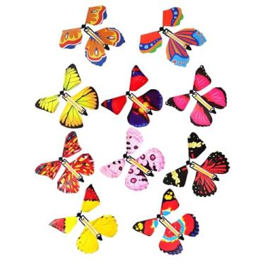 Imagem de Colaxi 10 peças fada voando, borboleta relógio borboleta, brinquedo infantil presente acabar borboleta brinquedos para festa saco enchimentos aniversário