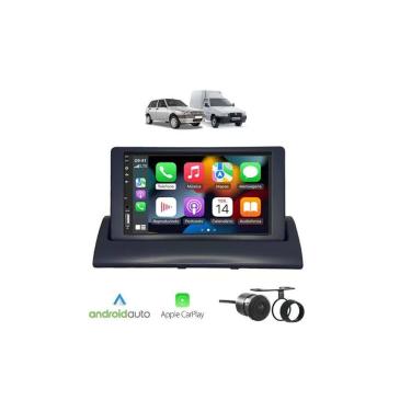 Imagem de Kit Multimídia Uno Mille Fiorino 94 a 2013 Mold Cinza 7 Pol CarPlay AndroidAuto - FirstOption 8100