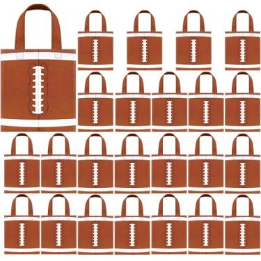 Imagem de MIMIND 24 Peças De Sacos De Lembrancinhas De Futebol Não Tecido Com Alças 7,8 X 7,8 Polegadas Sacos De Lembrancinhas De Futebol Sacos De Doces Para Festa Temática Esportiva Decorações De Festa De An