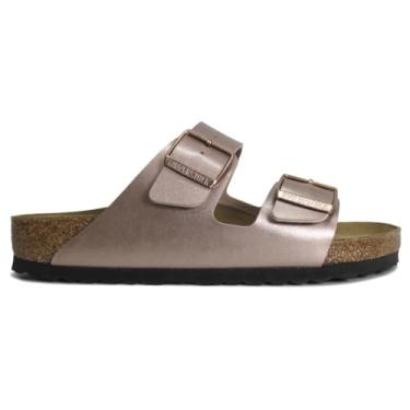 Imagem de Birkenstock Sandália unissex Arizona BS macia de couro oleado, Cobre, 7.5 Women/6 Men