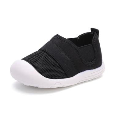 Imagem de Peggy Piggy Sapatos para bebês meninos e meninas Tênis de malha respirável antiderrapante primeiros sapatos de caminhada 6 9 12 18 meses, Black312, 18 Months Infant