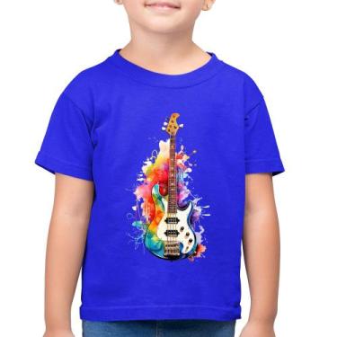 Imagem de Camiseta Algodão Infantil Contra Baixo Watercolor - Foca na Moda, Azul