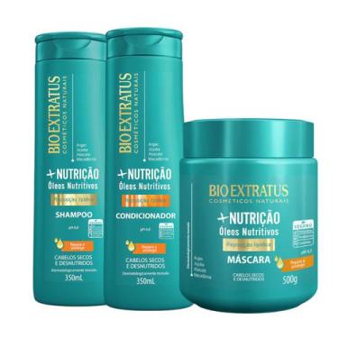 Imagem de kit Mais Nutrição 1 Shampoo 1 Condicionador 350ml 1 Mascara 500g Bio E