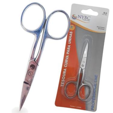 Imagem de Tesoura Curva para Unhas 3 5/8" (9,2 cm) Ponta Larga - NYBC Beauty -  