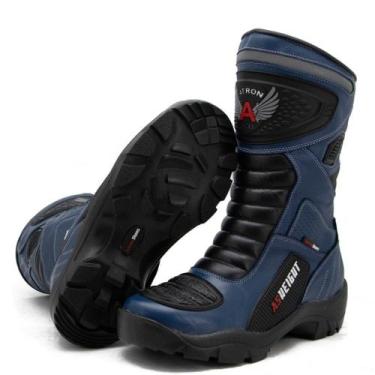 Imagem de Bota Cano Alto Profissional Motociclismo Couro Legitimo Você 9cm mais 