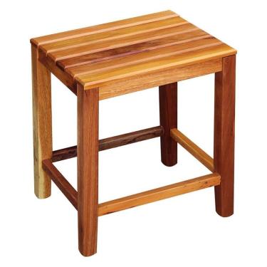 Imagem de Banqueta Baixa Ripada em Madeira Maciça Natural