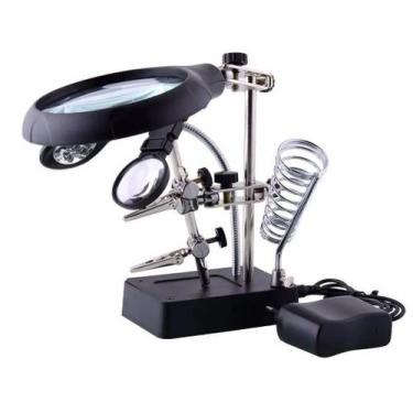 Imagem de Mini Bancada Para Placa De Celular Smartphone Com Lupa Led - Repair