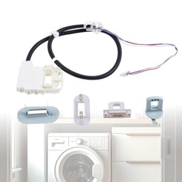 Imagem de Holdia Conjunto de interruptor de trava de tampa WH08X32697 WH08X32697CM compatível com máquina de lavar GE HotPoint