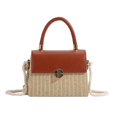 Imagem de Bolsa Pequena Palha Sintética Feminina Versatil Passeio Chic - Alwy