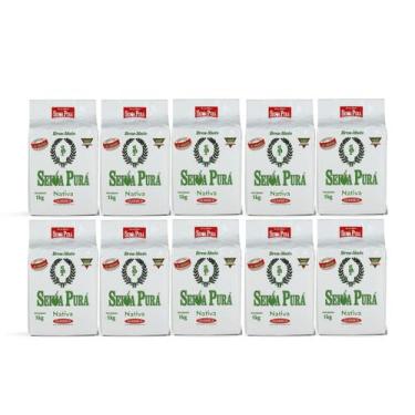 Imagem de 10 Erva Mate Chimarrão SEIVA PURA VÁCUO NATIVA 1kg