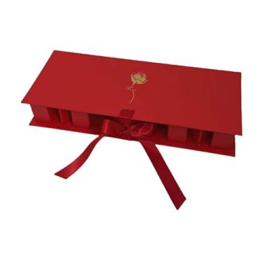 Imagem de rockible Mãe caixa de presente caixa de embalagem decoração do dia das mães com papelão de tampa de papelão 17x7x2.6inch, Vermelho