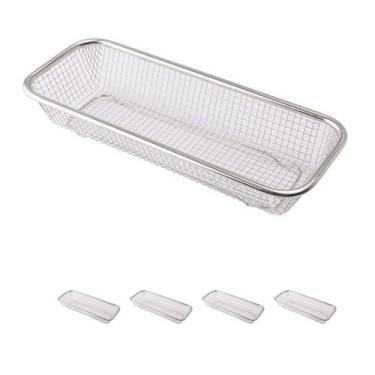 Imagem de 4un Separador de talheres aço inox gaveta cesto telado - clink