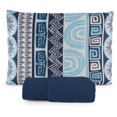 Imagem de Jogo de Lençol 100% Algodão com Fronhas, Malha Penteada 130g, Antialérgico, Vários Tamanhos (Solteiro, Tribal)