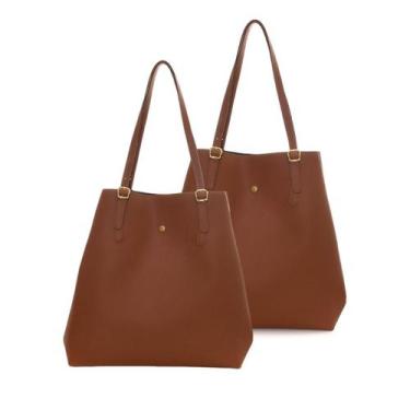 Imagem de Kit 2 Bolsas Feminina Saco Grande Espaçosa Tote Alça De Ombro - A L CO