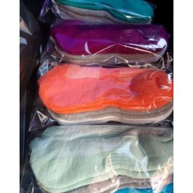 Imagem de 6 Pares Meia  Soquete GROSSA ( 100% Cotton Algodão ) Curto Feminina e 